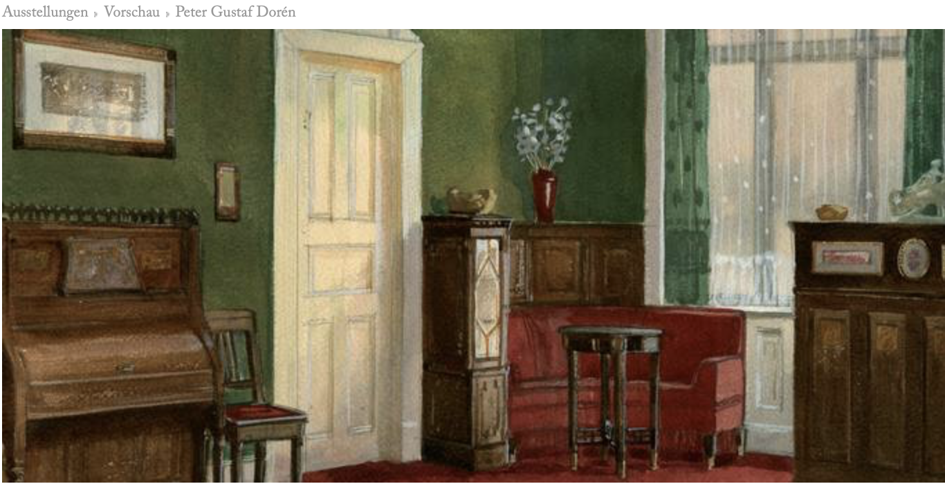 Atelier Gust. Dorén, Bemalung und Einrichtung für ein Wohnzimmer, 1904, Gouache, Foto: © Peter Nils Dorén (Detail)